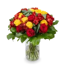 Kytice růží s alstromérií